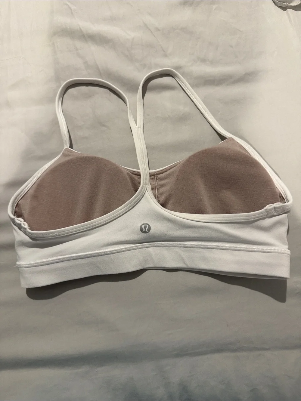 lululemon athletica flow Y White Racerback Sports Bra